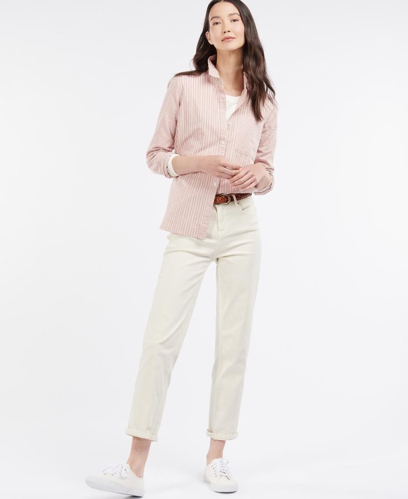 Blusas Barbour Longshore Shirt Mujer Rosas Rosas | WTFK95218