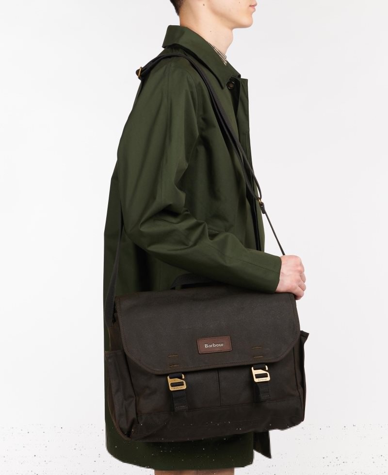 Bolsas Barbour Essential Wax Messenger Hombre Verde Oliva | HIYU56129