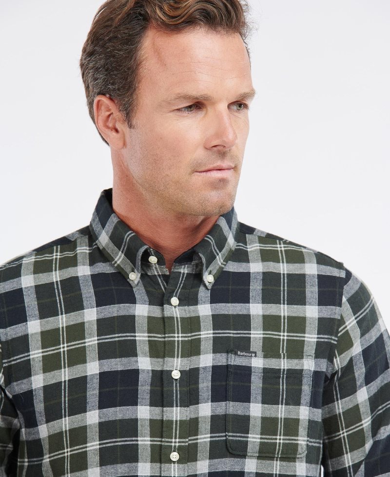 Camisas Barbour Rasay Tailored Fit Hombre Verde Oscuro | XPHG14850