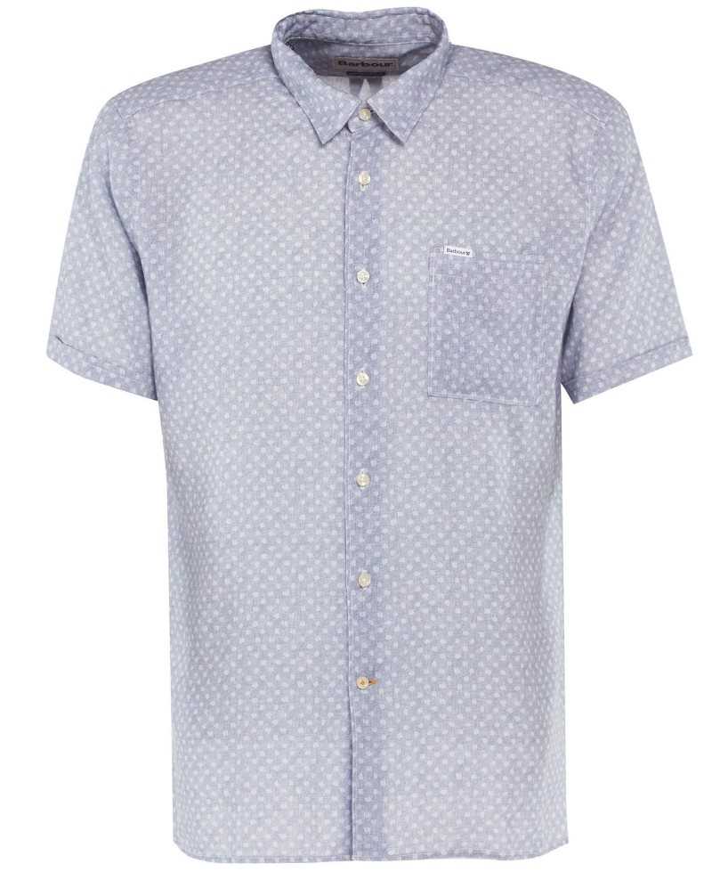 Camisas Barbour Spot Summer Fit Hombre Azul Marino | TOJU23596