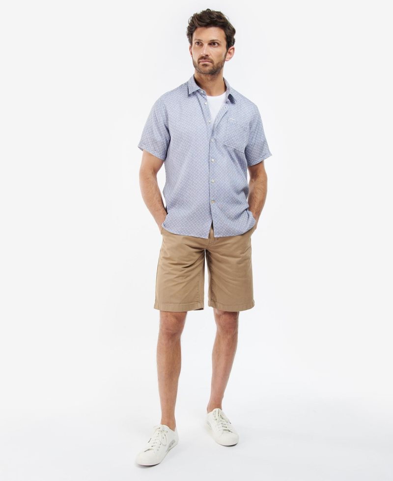 Camisas Barbour Spot Summer Fit Hombre Azul Marino | TOJU23596
