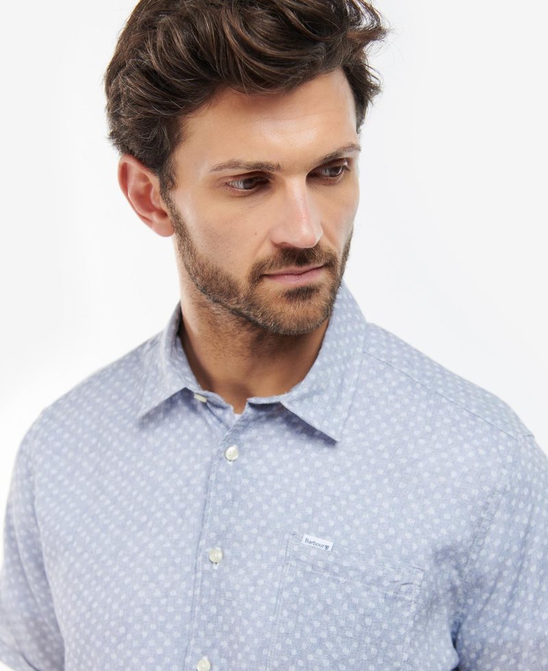 Camisas Barbour Spot Summer Fit Hombre Azul Marino | TOJU23596