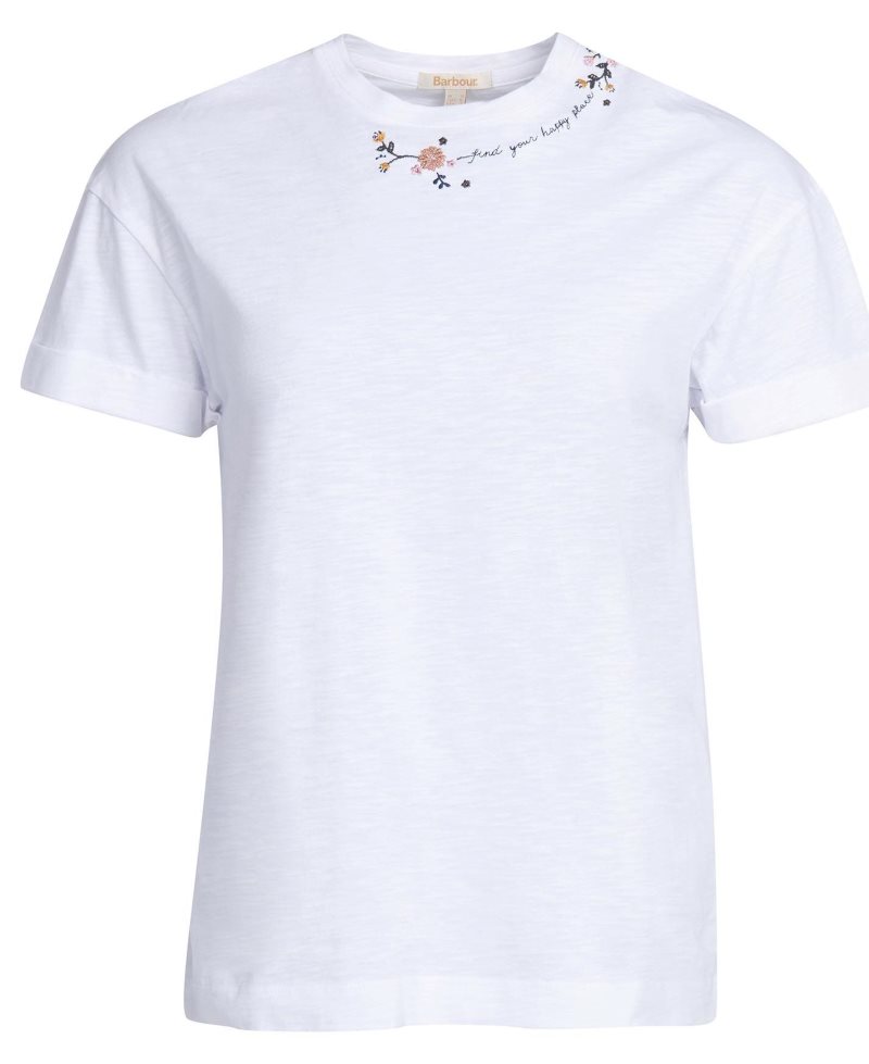 Camiseta Barbour Cranmoor Mujer Blancas | BPTC93824
