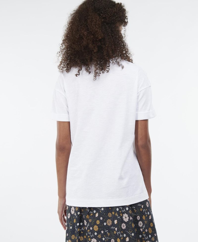 Camiseta Barbour Cranmoor Mujer Blancas | BPTC93824
