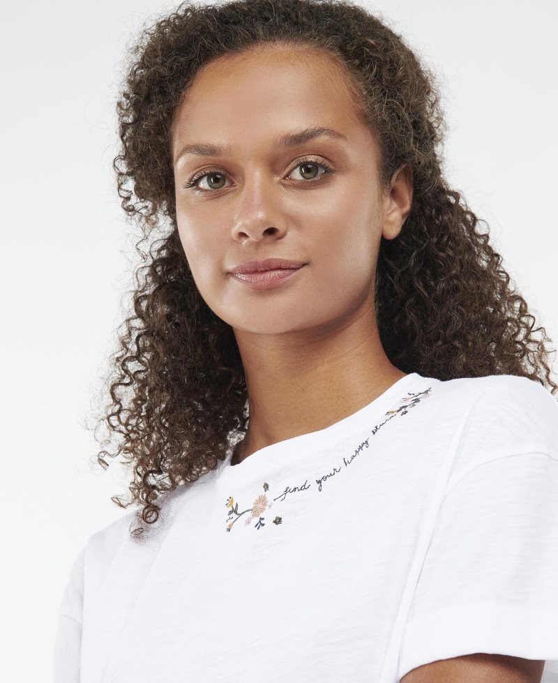 Camiseta Barbour Cranmoor Mujer Blancas | BPTC93824