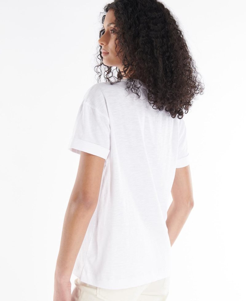 Camiseta Barbour Evergreen Mujer Blancas | TXSR47503