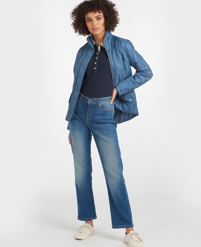 Chaqueta Acolchada Barbour Flyweight Cavalry Mujer Azules | LXQB28150