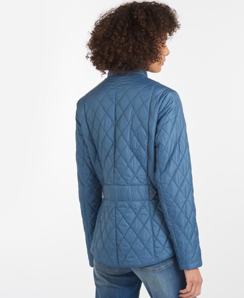 Chaqueta Acolchada Barbour Flyweight Cavalry Mujer Azules | LXQB28150