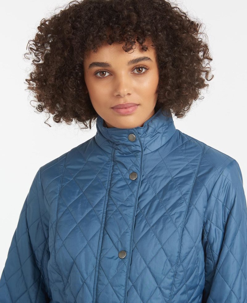 Chaqueta Acolchada Barbour Flyweight Cavalry Mujer Azules | LXQB28150