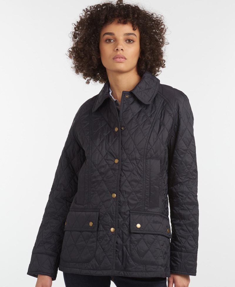 Chaqueta Acolchada Barbour Summer Beadnell Mujer Negras | DGWH18903