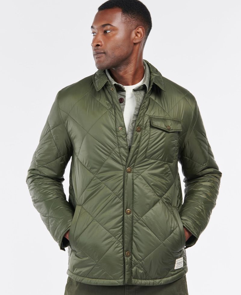 Chaqueta Acolchada Barbour Summer Shirt Hombre Blancas | GPUE61704