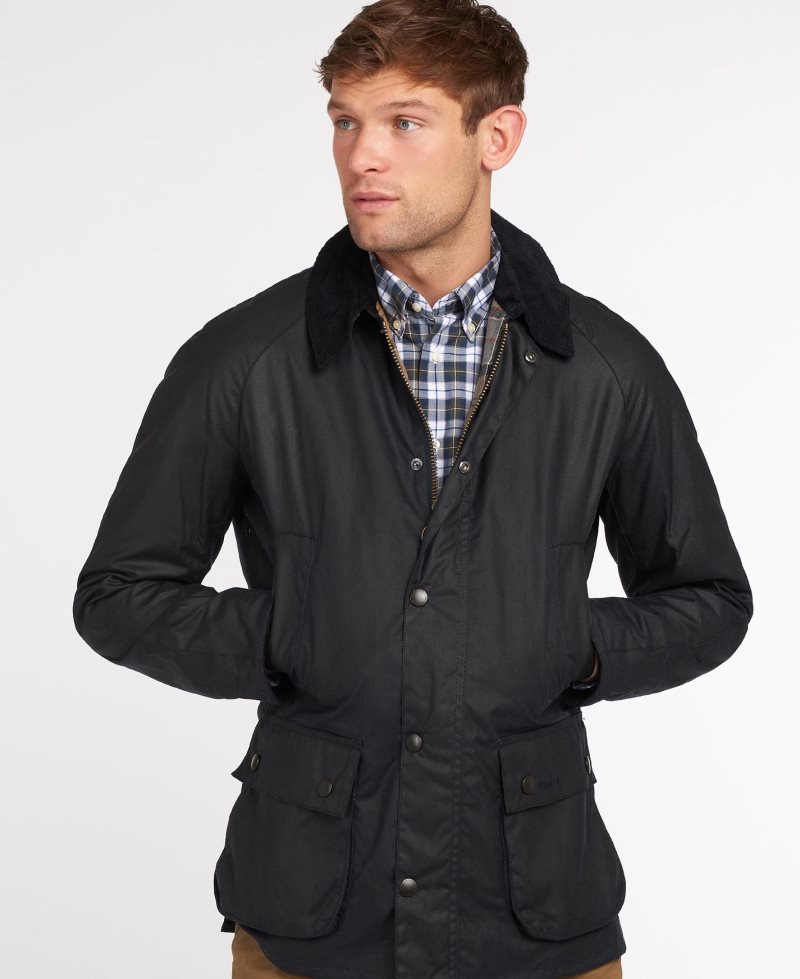 Chaqueta Encerada Barbour Ashby Hombre Azul Marino | GUZX86392