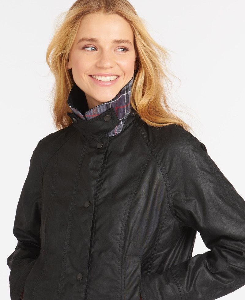 Chaqueta Encerada Barbour Beadnell Mujer Negras | HANG45769