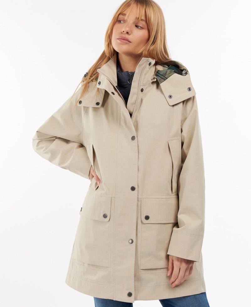 Chaqueta Impermeable Barbour Clary Mujer Gris | XHMA95610