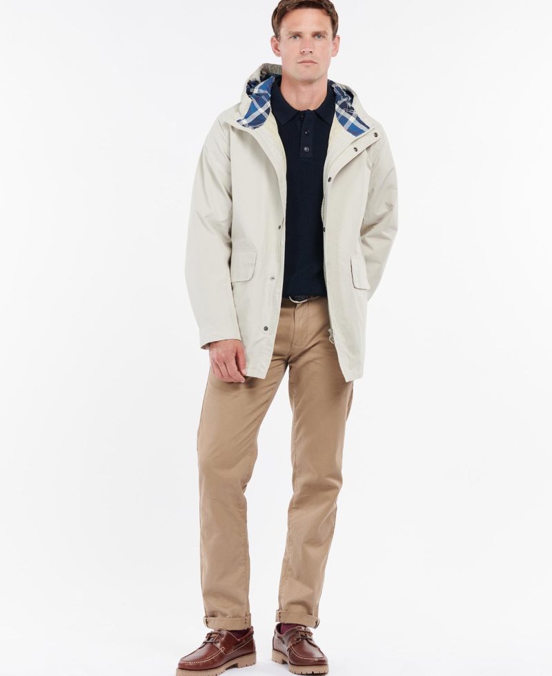 Chaqueta Impermeable Barbour Summer City Parka Hombre Blancas Azul Marino | THJR14536