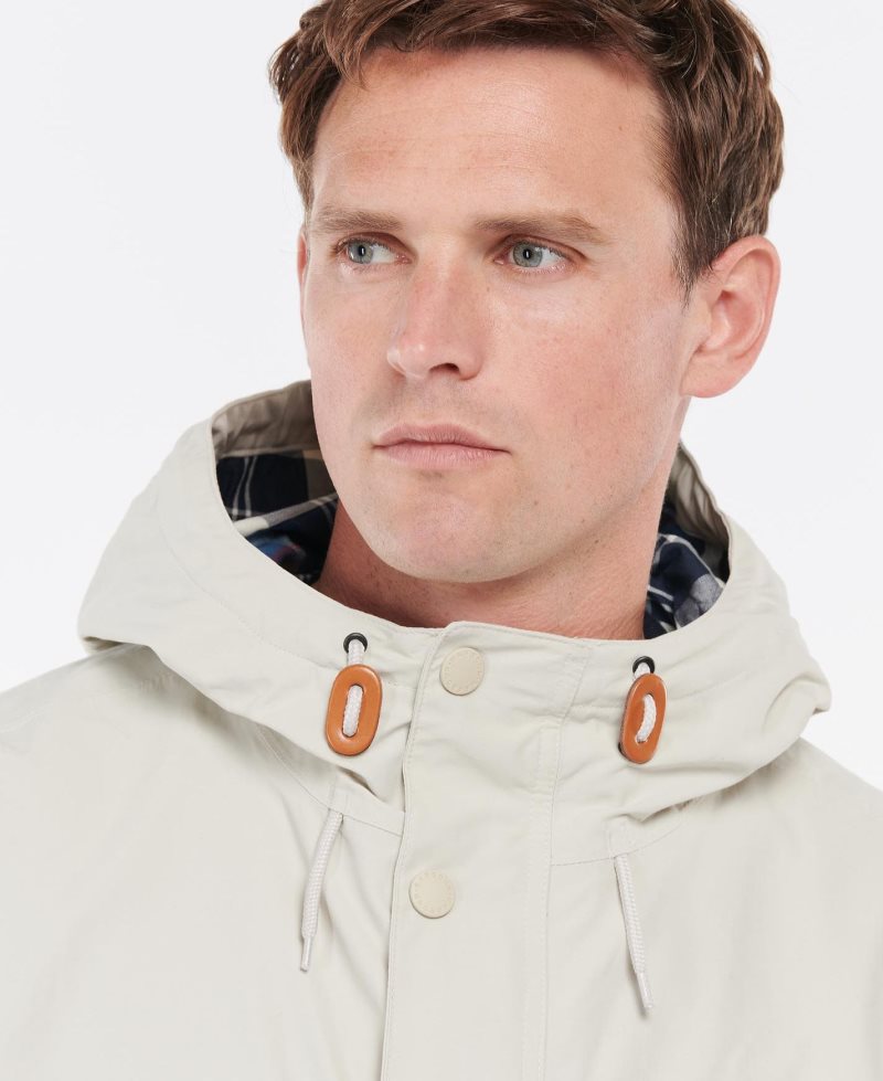 Chaqueta Impermeable Barbour Summer City Parka Hombre Blancas Azul Marino | THJR14536