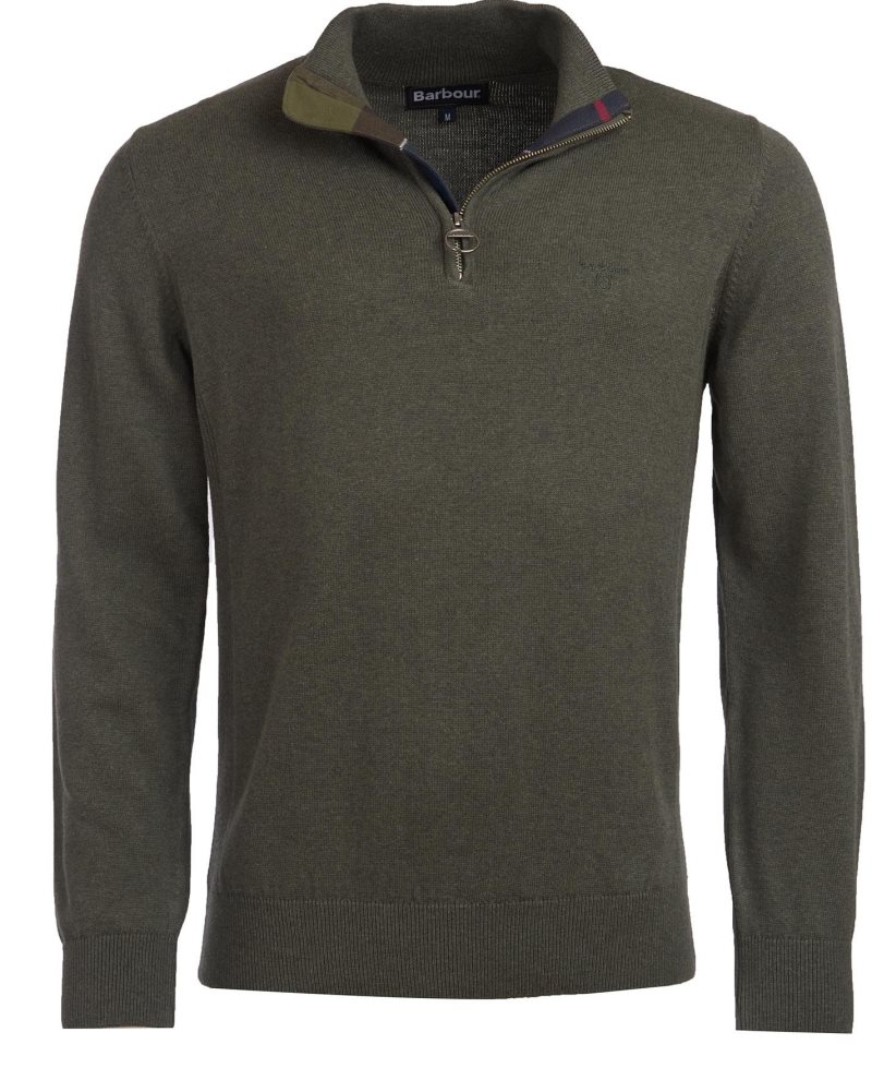 Suéteres Barbour Algodon Half Zip Hombre Gris | OATI73415