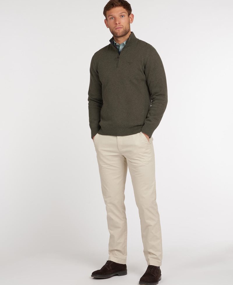 Suéteres Barbour Algodon Half Zip Hombre Gris | OATI73415