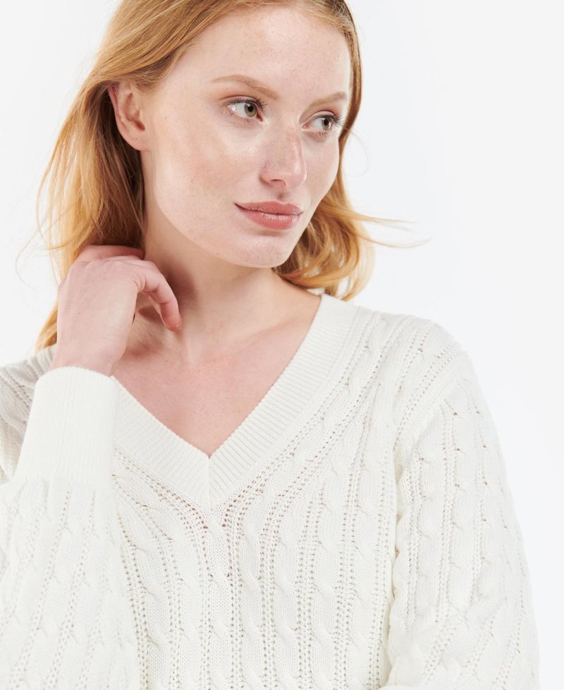 Suéteres Barbour Primrose Knit Mujer Creme | NPME69308